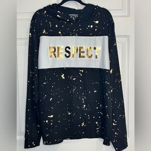 Brooklyn Laundry Men’s Black and Gold "Respect" Hoodie - Size XL - NWT